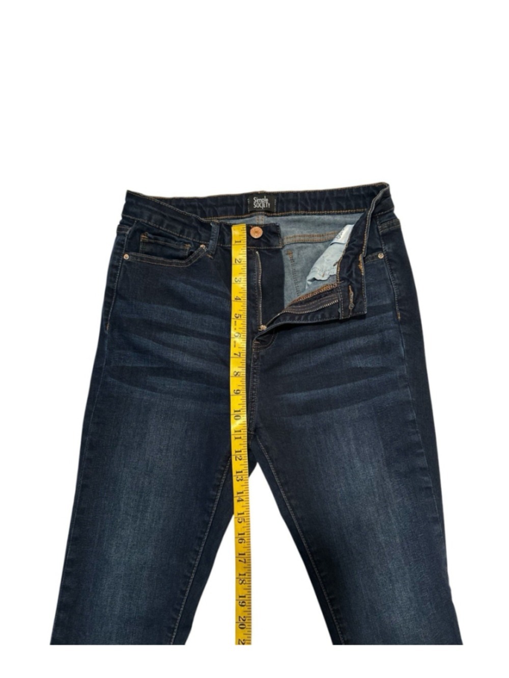 Simple Society Skinny Ankle Jeans Women 9 / 29 Waist Blue Distressed High-Rise - Picture 11 of 16